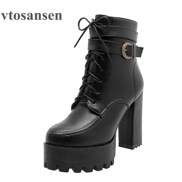 

high heels boots women fetish black leather lace up punk motorcycle boots women rubber sole big size 42 shoes