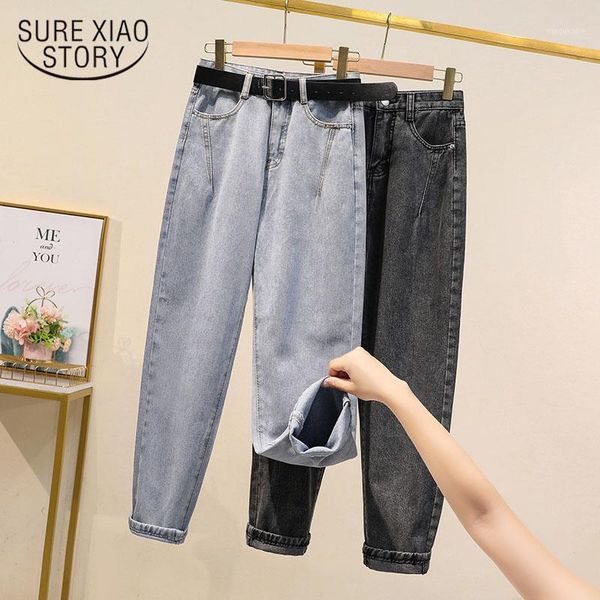 

women high street denim jeans casual high waist loose female denim pants 2020 autumn ladies harem jeans trousers pantalon 108251, Blue