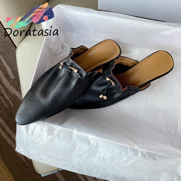 

doratasia leisure metal decoration women pointed toe style strange low heels shoes casual solid pumps women pumps, Black