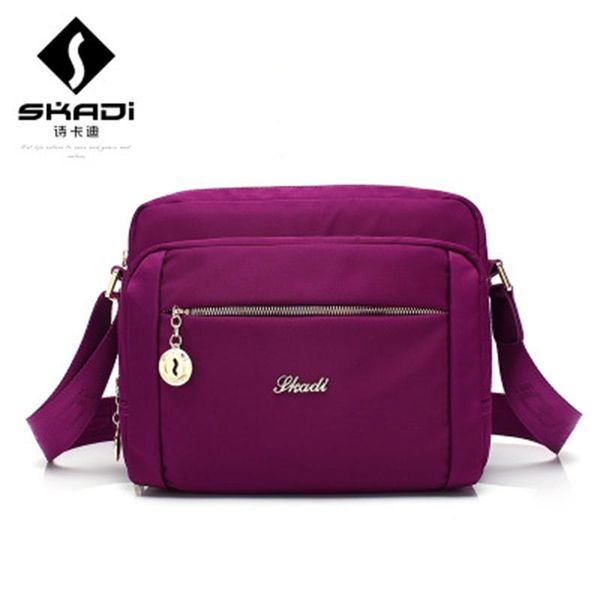 

skadi brand teenager casual solid fashion women shoulder crossbody bag nylon oxford mochila multifunction messenger bag