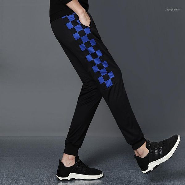 

running pants men sport with zipper pockets training gym jogging fitness for male1, Black;blue