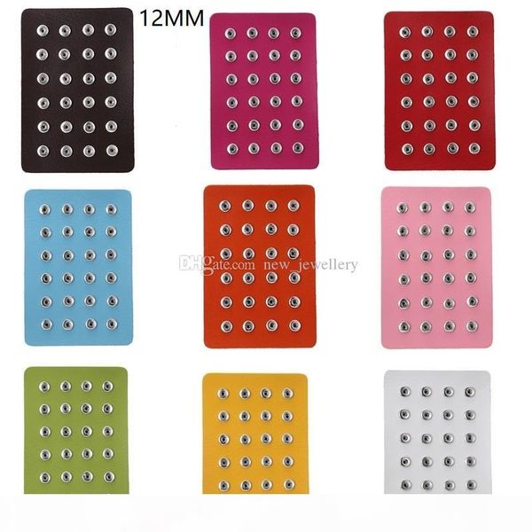 

noosa 12mm snap button display 10 colors black leather snap display for 24 pcs chunks snap jewelry display holder