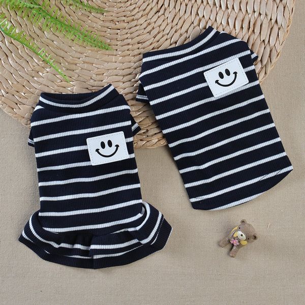 

striped dog clothes summer pet vest for dogs costume chihuahua yorkshire pet dresses cotton dog vest shirt puppy pets clothing