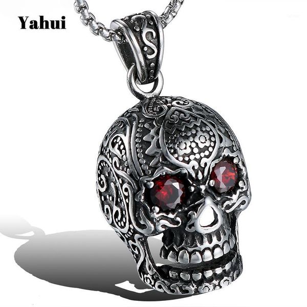 

yahui stainless steel custom necklace with skull red with stone infinity handmade choker necklace friends pendant jewellery1, Silver