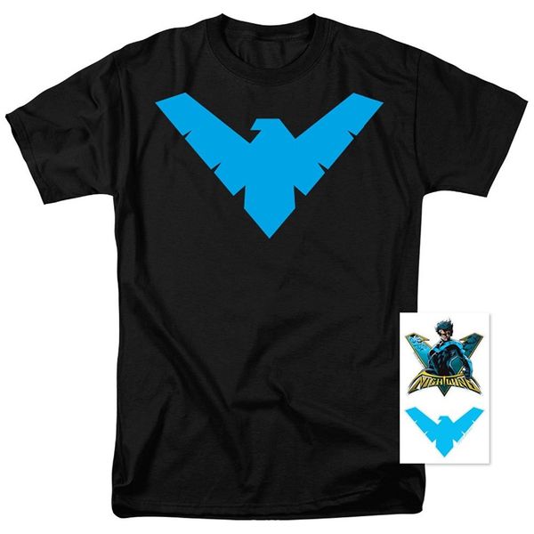 

2019 streetwear с коротким рукавом тройники nightwing логотип футболки animes хлопок топы рубашки мужчины повседневная футболка спортивная с