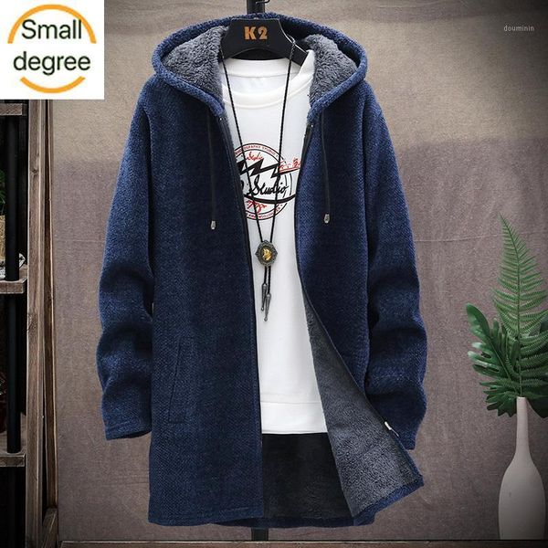 

2020 winter new men's sweater cardigan knitted thick warm hoodie jacket slim knit ropa de invierno1, White;black