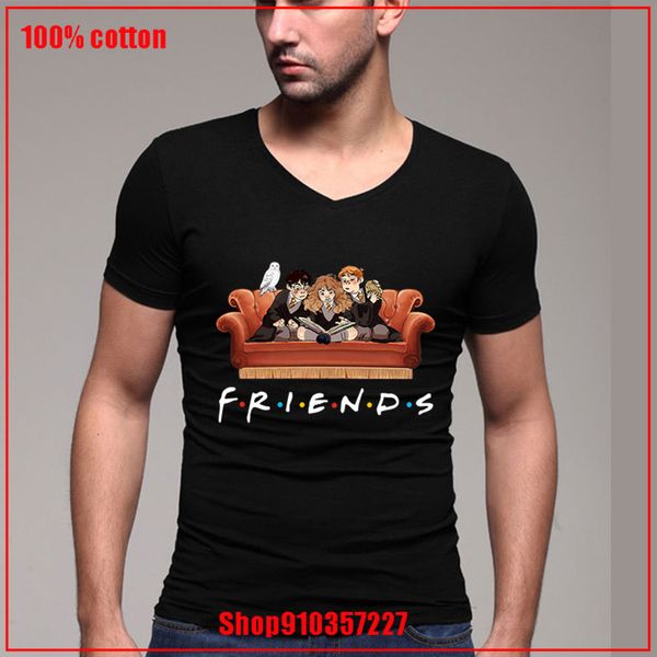 

friends tv show and harry potter mashup v short sleeve men slim fit men casual summer 4xl 5xl sport hooded sweatshirt hoodie t shirt