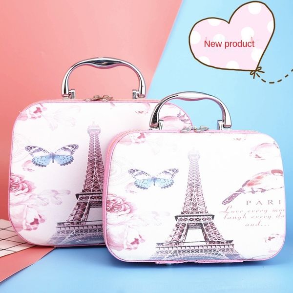 

uzhis new ka0dn storage cosmetic case two-piece cute storage capacity portable hand bag style box handbag large box british