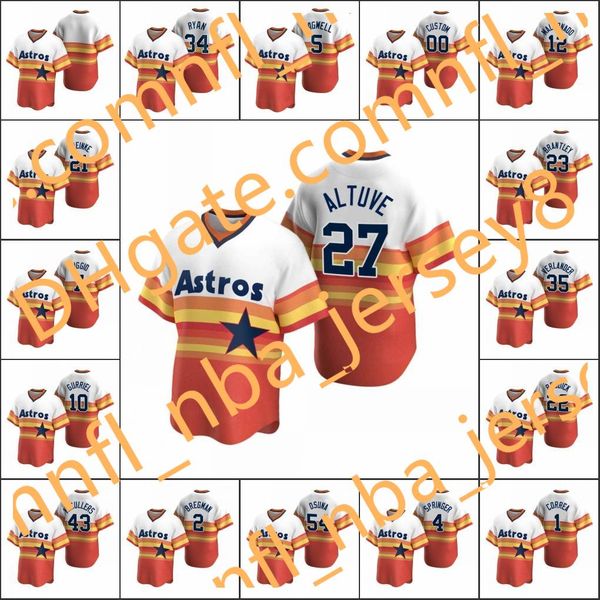 

houston astros men #4 george springer 7 craig biggio 27 jose altuve women youth custom cooperstown collection home jersey, Blue;black