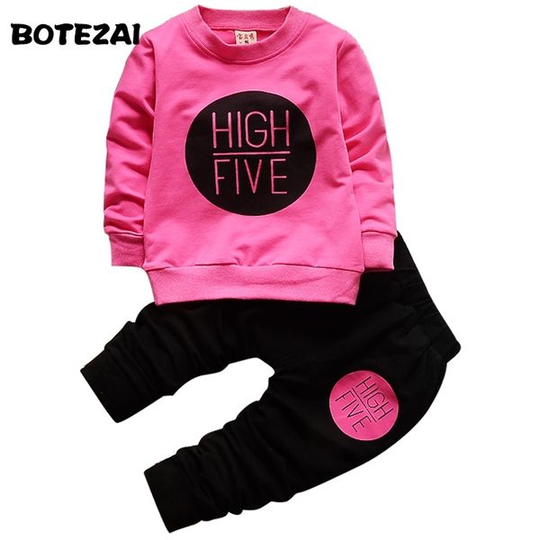 

fashion baby girls clothing set 2pcs +pants sport suit spring autumn toddler kids casual tracksuit infant letter outfit 201031, White