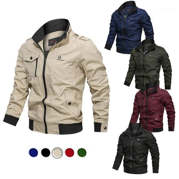 

men's jackets mens bomber jacket autumn spring 2021 pilot coat zipper tactical men motorcycle cargo flight coats1, Black;brown
