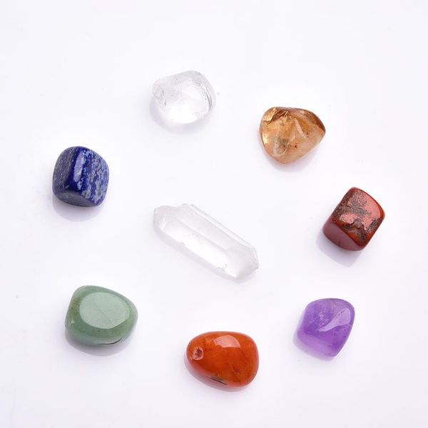 

runyangshi 7pc natural irregular chakela stone set 7 colors yoga energy art stone for home decoration girls birth qylvya, Black