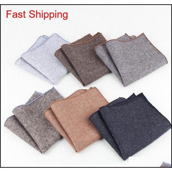 

10pcs hankerchief scarves vintage wool hankies men s pocket square handkerchiefs striped solid cotton ac qyldke queen66, Blue;white