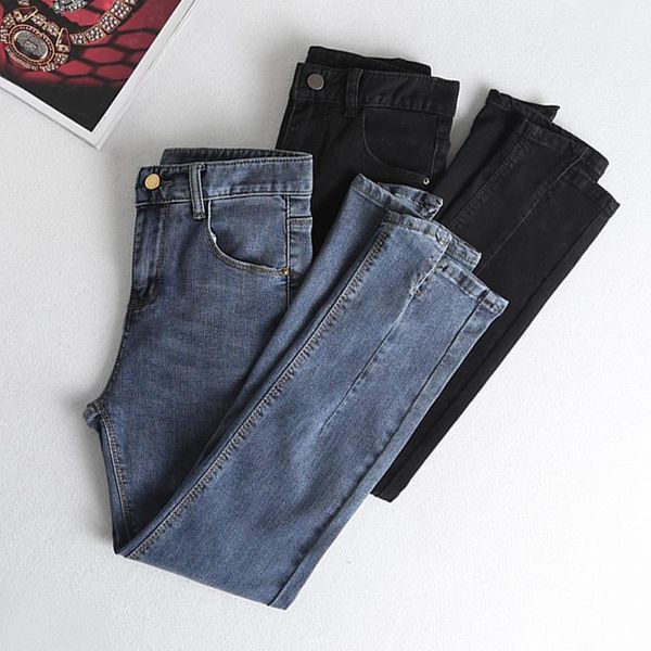 

vintage jeans women trousers casual stretch straight denim pants high waist jeans femme streetwear plus size women q24011, Blue