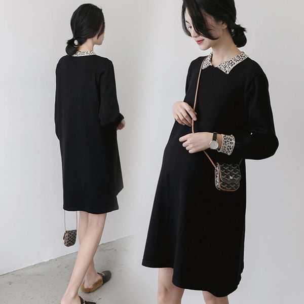 

pure color 2020 autumn new knitted sweater drs pregnant women's wear, White