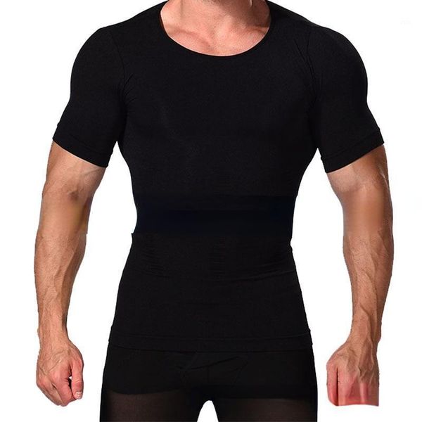 Maglie da corsa da uomo che dimagriscono Shaper Trainer Top 2022 uomo manica corta Bodybuilding Shaping Tee Shirt centrale per perdere peso