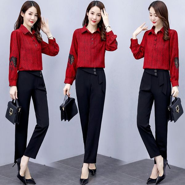

casual two-piece set leisure fashion western style for women 2020 new autumn elegant fashion slim fit spring and autumn business suit wester, Gray