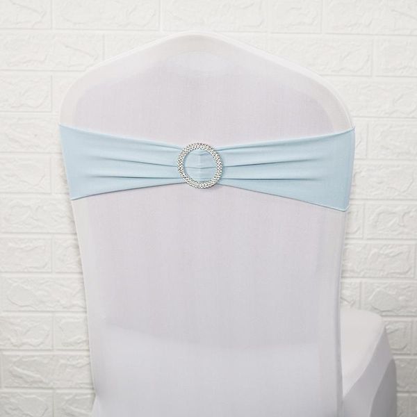 

white lycra band lvory black single layer spandex chair sashes with round buckle good quality for wedding event q bbymmm