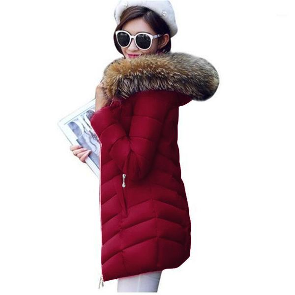 

real fur winter women jacket women 2020 raccoon fur collar hooded collar down jacket female slim warm thick cotton-padded parkas1, Black