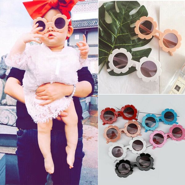 

round kids sunglasses glasses flower boys girls children baby plastic eyewear