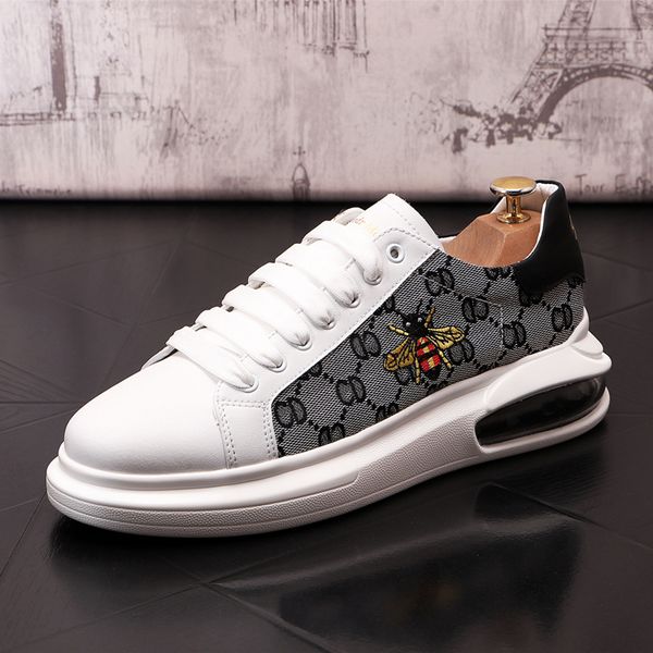 

spring autumn mens breathable wedding dress party shoes fashion lace up casual skateboard sneakers trainers round toe business walking loafe, Black
