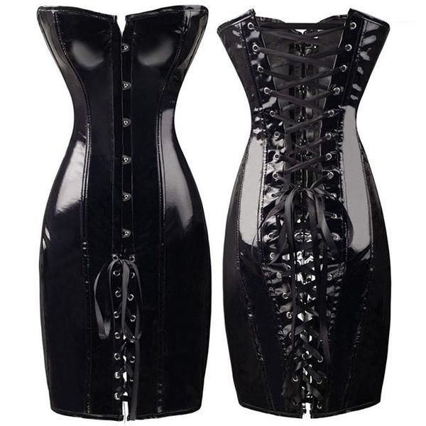 

women strapless pu leather club dress solid yellow red gold zipper front bodycon mini party dresses vestidos mujer1, Black;gray