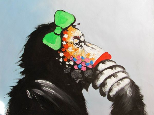 

modern abstract colourful monkey framed & unframed home decor handpainted &hd print oil painting on canvas wall art canvas pictures e19