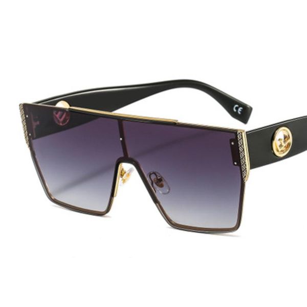 

sunglasses oversized square one piece women 2021 designer retro metal letter sun glasses men fashion ocean shades, White;black