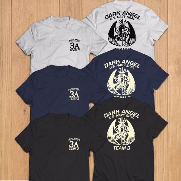 

new summe print short sleeve new team three 3 us navy seal dark angel army special force homme sport sweatshirt hoodie t shirt