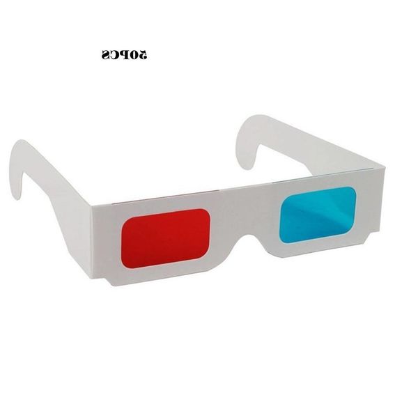 

3d paper red/blue newview glasses anaglyph 10pcs/lot universal glass for movie video ef