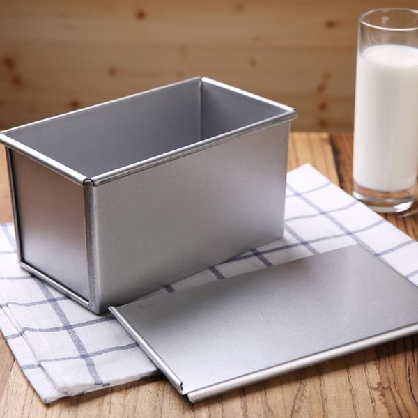 

прямоугольная алюминиевая тарелка буханка хлеб торт pan олово с крышкой toast bloens boaf печенье выпечки выпечки diy без кастрюли pan skaki