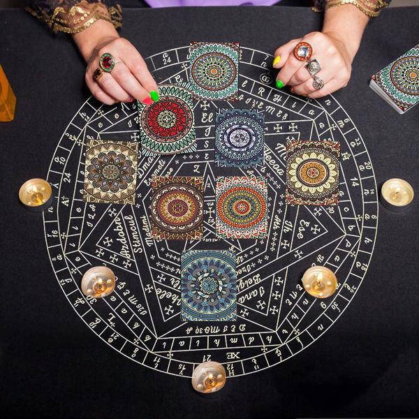 

60x60cm таро карты скатерть астрология velvet таинственная шаблон партия семьи настольные игры таро карты скатерть yxlygj dh_niceshop