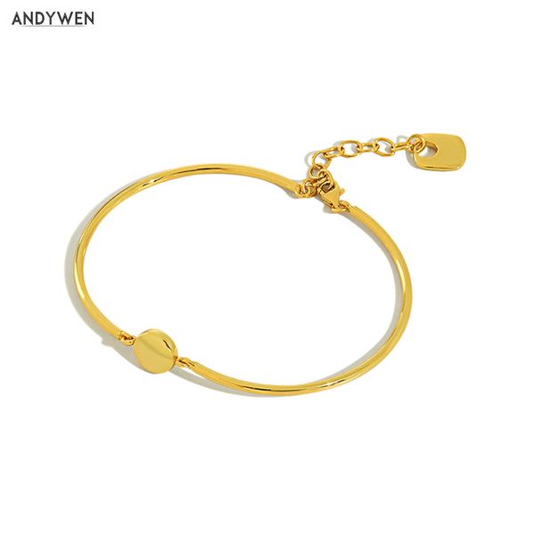 

andywen new 925 sterling silver gold snake bangle bracelet fashion fine jewelry 2020 rock punk simple jewels for girls luxuryq0111, Black