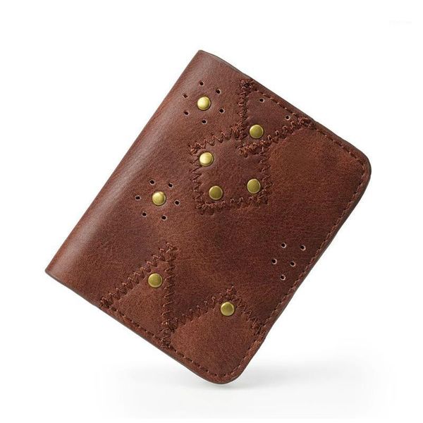 

wallets steampunk pu leather printing wallet fashion designer bottle for women rivet decoration purse ladies retro card holder t61, Red;black