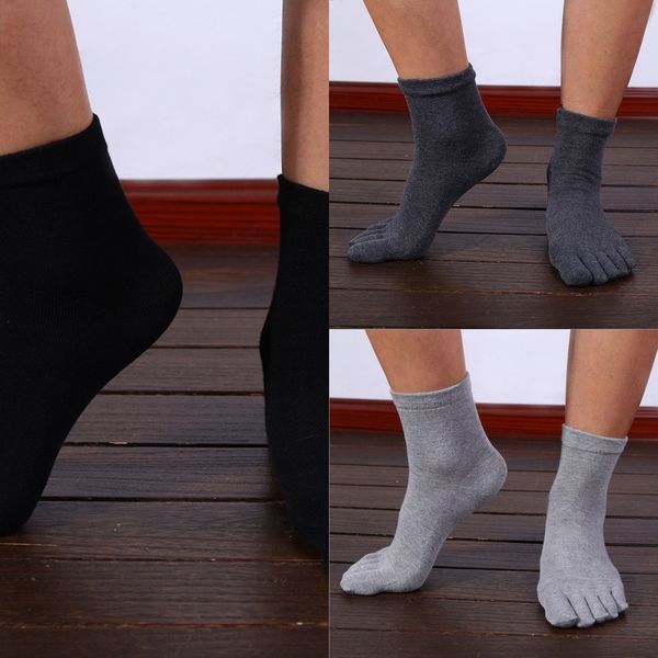 

2klam mteth spring style men's medium socks cotton five finger selling toenail socks sports socksheel toenail split toe tube new, Black