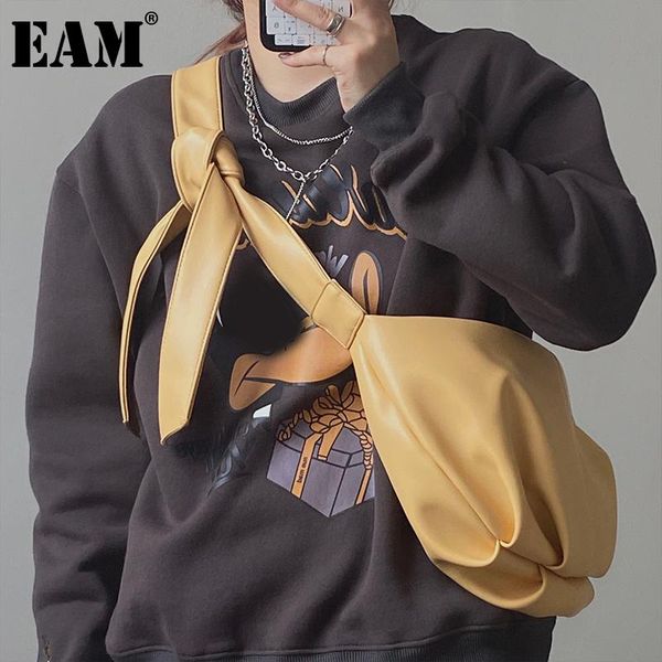 

[eam] women new wrinkled soft quality pu leather hobos personality all-match crossbody shoulder bag fashion tide 2021 18a1007