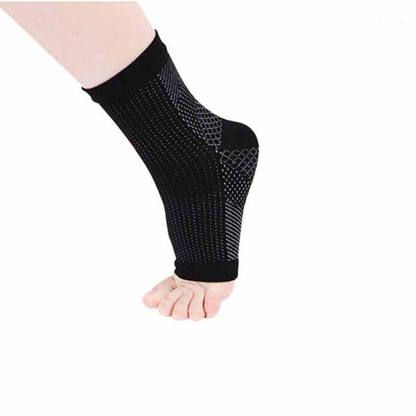 

ankle support 1 pair compression foot sleeve heel cover protective wrap sportswear printed cotton nylon1, Blue;black