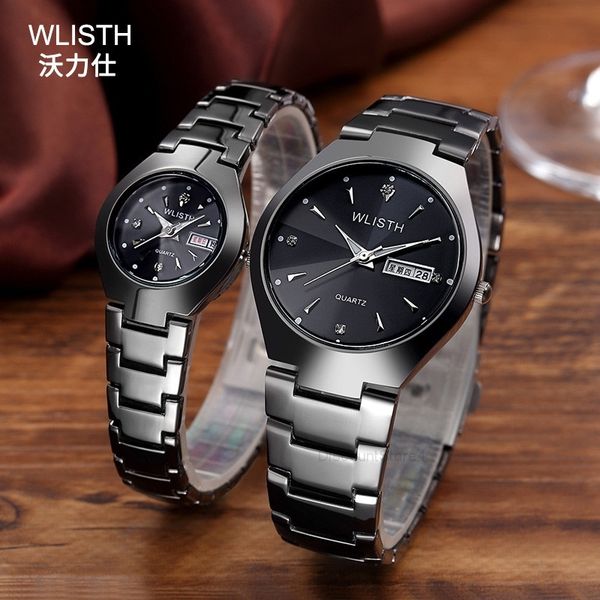 

watch men's luminous watch tungsten steel waterproof fashion student couple watch men's calendar quartz invicta women watches luxu, Slivery;brown