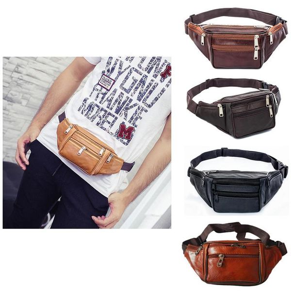 

men waist funny-pack kidney belt-bag gym pu leather waterproof sport cycling women bum pouch sac banane saszetka na biodra