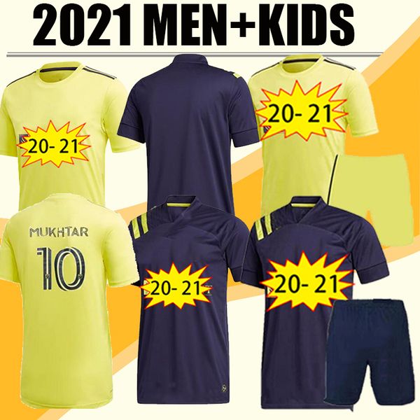 

2020 2021 men nashville sc soccer jerseys 20 21 hany mukhtar zimmerman home away football shirt enfants leal mccarty football shirt, Black;yellow