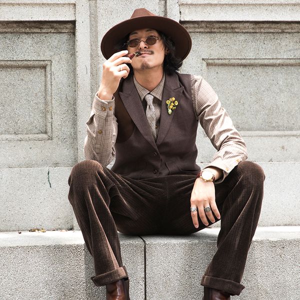 

soarin design splicing vest men's british suit collar leisure slim lapel waistcoat