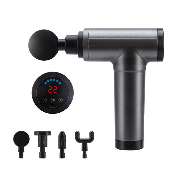 

lcd display massage gun 22gear muscle relax therapy body relaxation electric massager for fitness slimming shaping pain relief