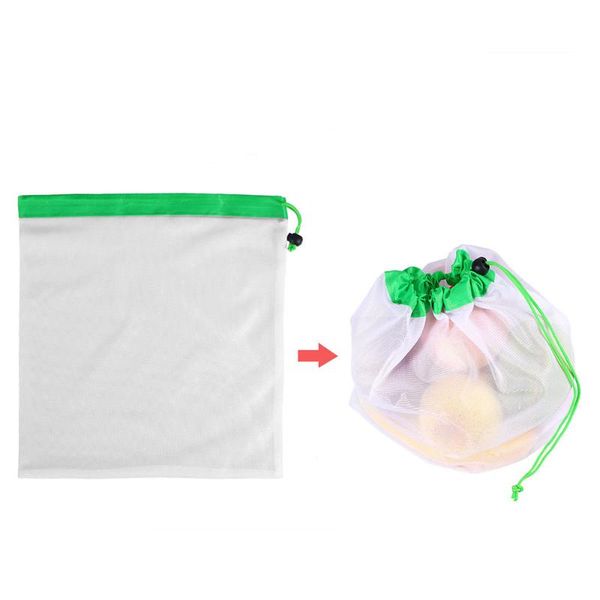 

reusable mesh produce bags mesh storage bag see-through grocery bags storage bag for vegetable toys fruits