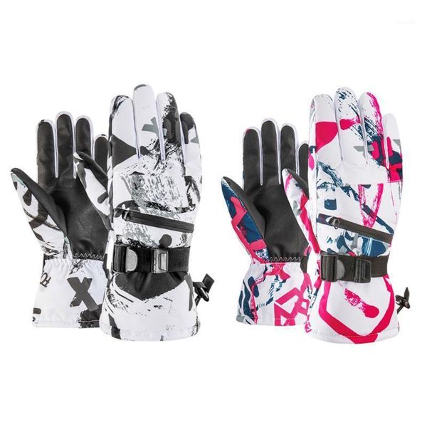 

1pair winter ski gloves snowboard gloves waterproof warm riding motorcycle touch screen cotton ski supplies1