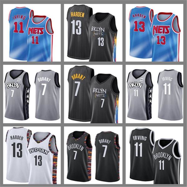 

13 harden basketball jersey kevin 7 durant 11 irving mens kyrie new city brooklyn nets james 13 harden jerseys, Black;red