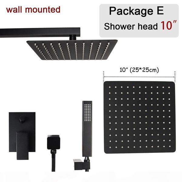 

bathroom square design in ceiling mounted shower set black plated bath diverter mixer faucet 8 10 12 inch rain shower head bbydgb bdetoys