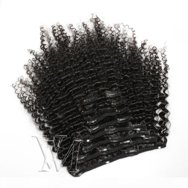 

vmae supply burmese virgin remy hair 3c 4a 4b 4c natural black 140g afro kinky curly clip in human hair extensions