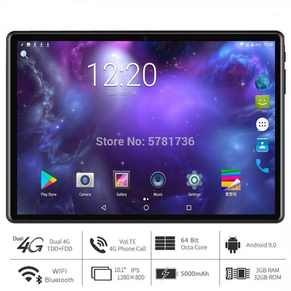 

tablet pc global 5g wifi 10 inch octa core android 9.0 3gb ram 32gb 1280x800 hd screen 5.0mp cameras 4g lte phone gps pad1
