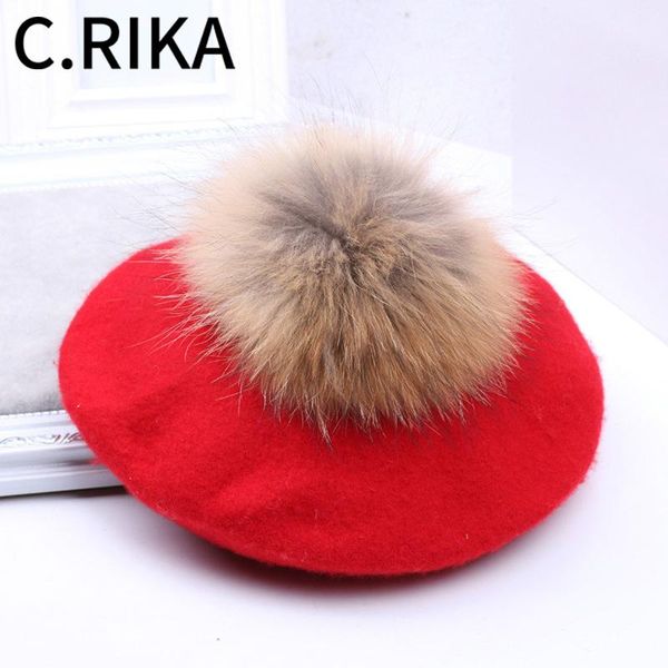 

осень зима pompom шерсть береты женщина vintage исполнитель берет девушка вязаная шапочка открытое путешествие теплого painter cap hat франц, Blue;gray