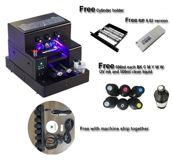 

printers automatic uv led flatbed printer a4 size cylinder bottle print machine1